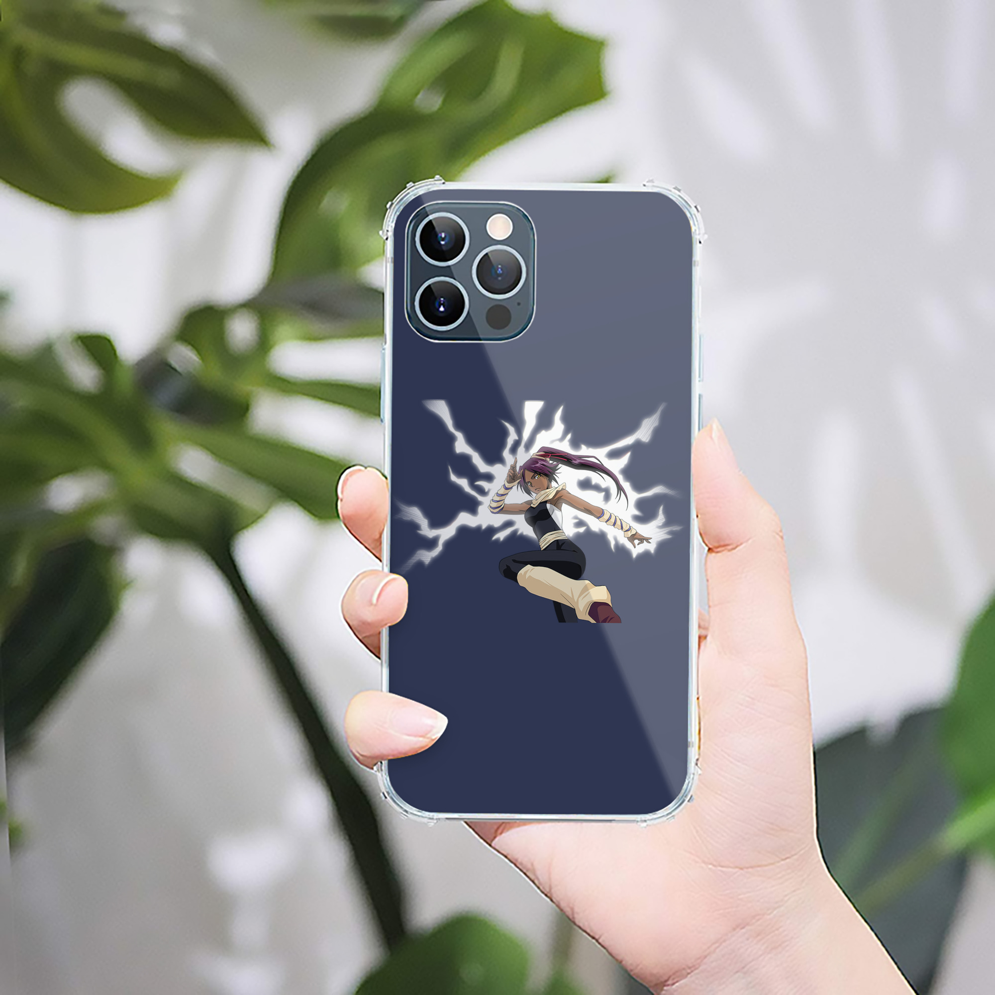 （画像用） ブリーチ 四楓院 夜一（しほういん よるいち） BLEACH Shihouin Yoruichi 【iPhone 12シリーズ対応】透明スマホケース（クリアソフトケース）